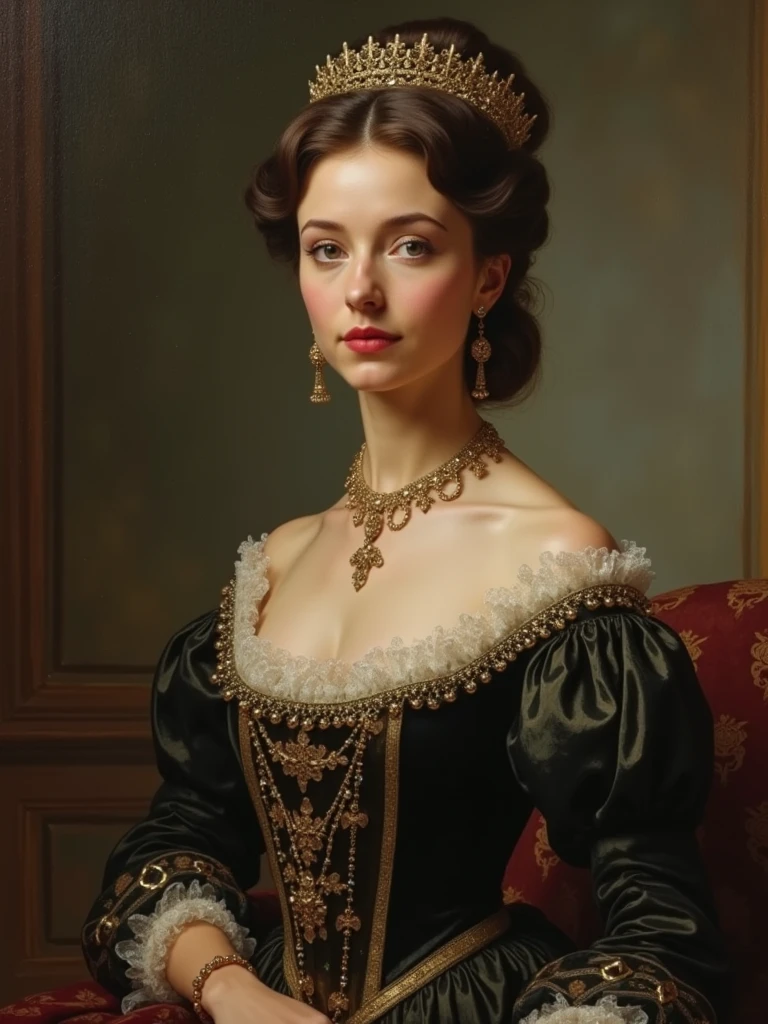 Klassiek portret in olieverf met rijke texturen